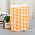 Carton de conception simple de conception bon marché Sac à provisions en papier d'impression personnalisée pour cadeau, vêtements, nourriture violette, orange, jaune